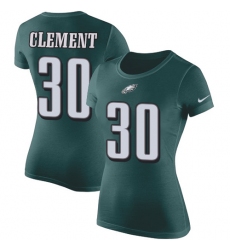 Women's Nike Philadelphia Eagles #30 Corey Clement Green Rush Pride Name & Number T-Shirt