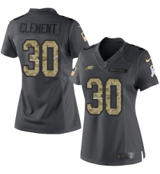 Women's Nike Philadelphia Eagles #30 Corey Clement Limited Black 2016 Salute to Service NFL Jersey