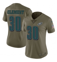 Women's Nike Philadelphia Eagles #30 Corey Clement Limited Olive 2017 Salute to Service NFL Jersey