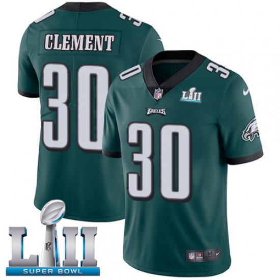Youth Nike Philadelphia Eagles #30 Corey Clement Midnight Green Team Color Vapor Untouchable Limited Player Super Bowl LII NFL Jersey
