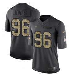 Men's Nike San Francisco 49ers #96 Datone Jones Limited Black 2016 Salute to Service NFL Jersey