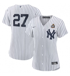 Women's New York Yankees #27 Giancarlo Stanton White 2024 World Series Cool Base Stitched Baseball Jersey(Run Small)