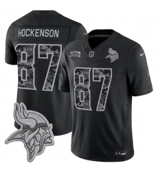 Men's Minnesota Vikings #87 T.J. Hockenson Black 2026 F.U.S.E. Salute to Service Limited Football Stitched Jersey