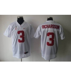 Alabama Crimson Tide #3 Trent Richardson White 2016 College Football Playoff National Championship Patch Stitched NCAA Jersey