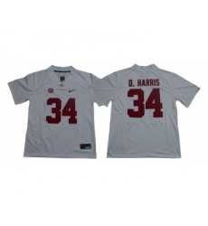 Alabama Crimson Tide 34 Damien Harris White Nike College Football Jersey