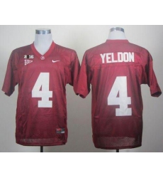 Alabama Crimson Tide #4 T.J Yeldon Red 2016 College Football Playoff National Championship Patch Stitched NCAA Jersey