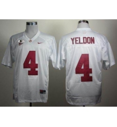 Alabama Crimson Tide #4 T.J Yeldon White 2016 College Football Playoff National Championship Patch Stitched NCAA Jersey