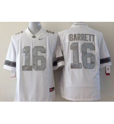 Youth Ohio State Buckeyes #16 J. T. Barrett White Limited Platinum Stitched NCAA Jersey