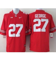 Youth Ohio State Buckeyes #27 Eddie George Red Stitched NCAA Jersey