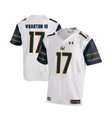 California Golden Bears 17 Vic Wharton III White College Football Jersey