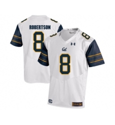 California Golden Bears 8 Demetris Robertson White College Football Jersey