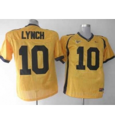 Golden Bears #10 Marshawn Lynch Gold Embroidered NCAA Jersey
