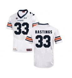 Auburn Tigers 33 Will Hastings White College Football Jersey