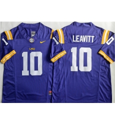 Men's LSU Tigers #10 Sam Leavitt Purple 2026 F.U.S.E. Stitched Jersey