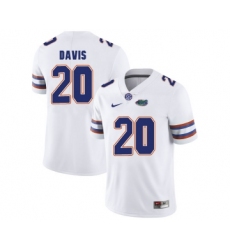 Florida Gators 20 Malik Davis White College Football Jersey