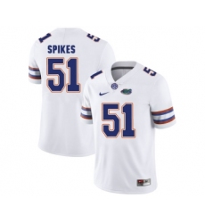 Florida Gators 51 Brandon Spikes White College Football Jersey