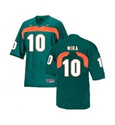 Miami Hurricanes 10 George Mira Green College Football Jersey