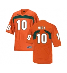 Miami Hurricanes 10 George Mira Orange College Football Jersey