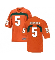 Miami Hurricanes 5 Andre Johnson Orange College Football Jersey