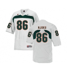 Miami Hurricanes 86 David Njoku White College Football Jersey