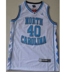 North Carolina #40 Harrison Barnes White Embroidered NCAA Jersey