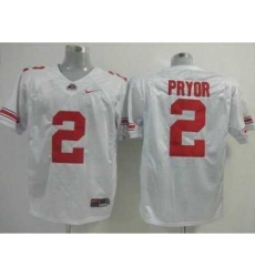 Buckeyes #2 Terrelle Pryor White Embroidered NCAA Jersey