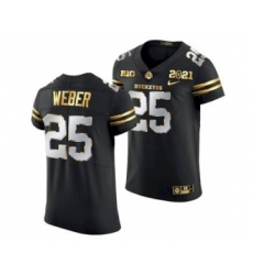 Men's Ohio State Buckeyes Mike Weber 2021 Football Playoff Black Gold Jersey