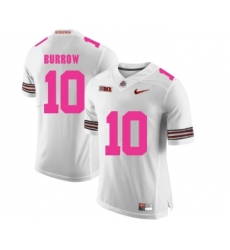 Ohio State Buckeyes 10 Joe Burrow White 2018 Breast Cancer Awareness College Football Jersey