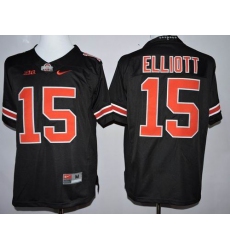 Ohio State Buckeyes #15 Ezekiel Elliott Black(Orange No.) Limited Stitched NCAA Jersey