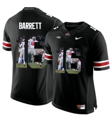 Ohio State Buckeyes #16 J.T. Barrett Black With Portrait Print College Football Jersey