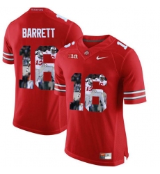 Ohio State Buckeyes #16 J.T. Barrett Red With Portrait Print College Football Jersey2