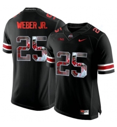 Ohio State Buckeyes #25 Mike Weber Jr. Red With Portrait Print College Football Jersey