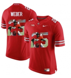 Ohio State Buckeyes #25 Mike Weber Red With Portrait Print College Football Jersey