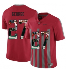 Ohio State Buckeyes #27 Eddie George Red With Portrait Print College Football Jersey