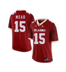 Oklahoma Sooners 15 Jeffery Mead Red 47 Game Winning Streak College Football Jersey