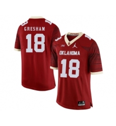 Oklahoma Sooners 18 Jermaine Gresham Red 47 Game Winning Streak College Football Jersey