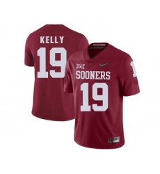 Oklahoma Sooners 19 Caleb Kelly Red With Diamond Logo College Football Jersey