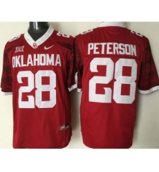 Oklahoma Sooners 28 Adrian Peterson Red College Football Jersey