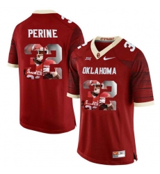Oklahoma Sooners #32 Samaje Perine Red With Portrait Print College Football Jersey