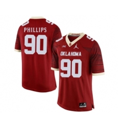 Oklahoma Sooners 90 Jordan Phillips Red 47 Game Winning Streak College Football Jersey