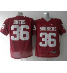 Sooners #36 Steve Owens Red Embroidered NCAA Jersey