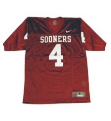 Sooners #4 Red Embroidered NCAA Jersey