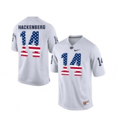 Penn State Nittany Lions 14 Christian Hackenberg White USA Flag College Football Limited Jersey