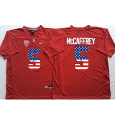 Stanford Cardinals #5 Christian McCaffrey Red USA Flag College Jersey