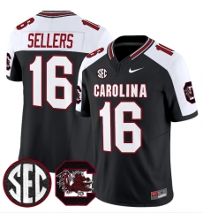 Men's South Carolina Fighting Gamecocks #16 LaNorris Sellers Black White 2026 F.U.S.E. Stitched Nike Jersey