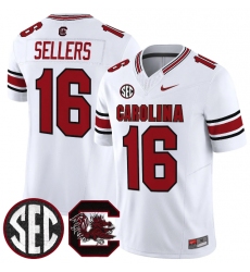 Men's South Carolina Fighting Gamecocks #16 LaNorris Sellers White 2026 F.U.S.E. Stitched Nike Jersey