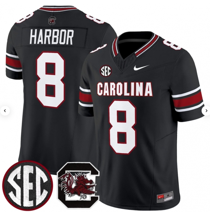 Men's South Carolina Fighting Gamecocks #8 Nyck Harbor Black 2026 F.U.S.E. Stitched Nike Jersey