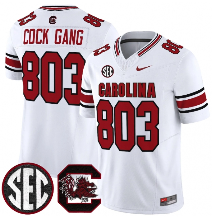 Men's South Carolina Fighting Gamecocks #803 Cock Gang White 2026 F.U.S.E. Stitched Nike Jersey