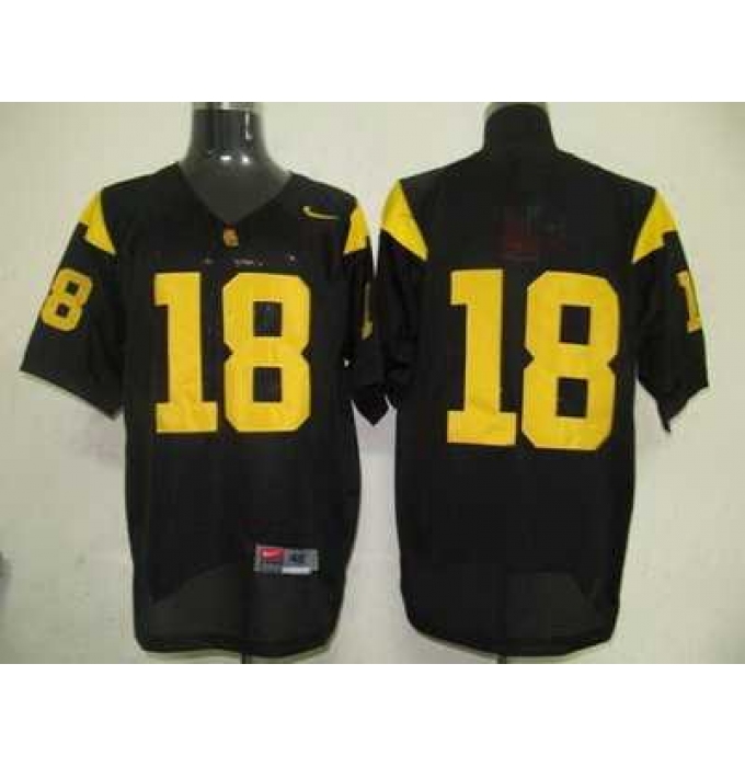Trojans #18 Black Embroidered NCAA Jersey