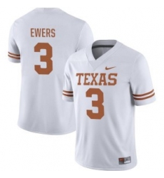 Men's Texas Longhorns #3 Quinn Ewers White Stitched Jersey